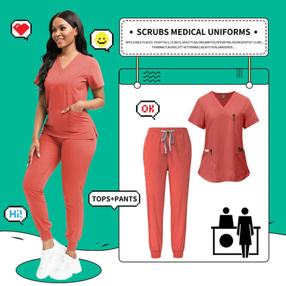Quick-Dry Medical Scrubs Set Professional
