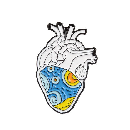 Medical Organ Enamel Brooch Set