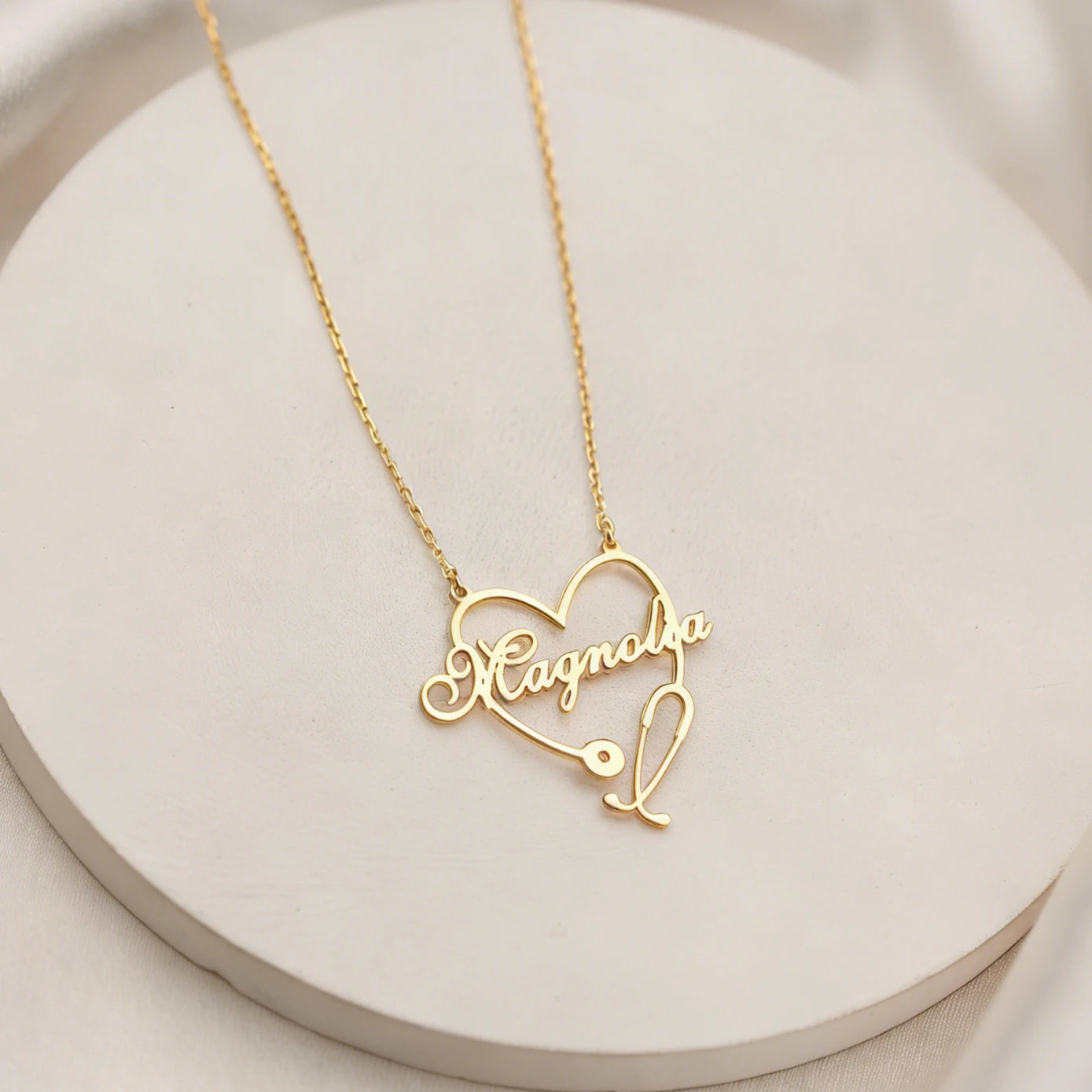 Custom Stethoscope Name Necklace