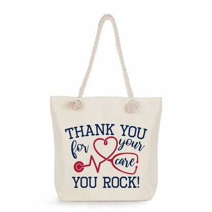 Printed Nurse Canvas Tote Bag