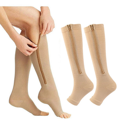 Zipper Compression Support Socks