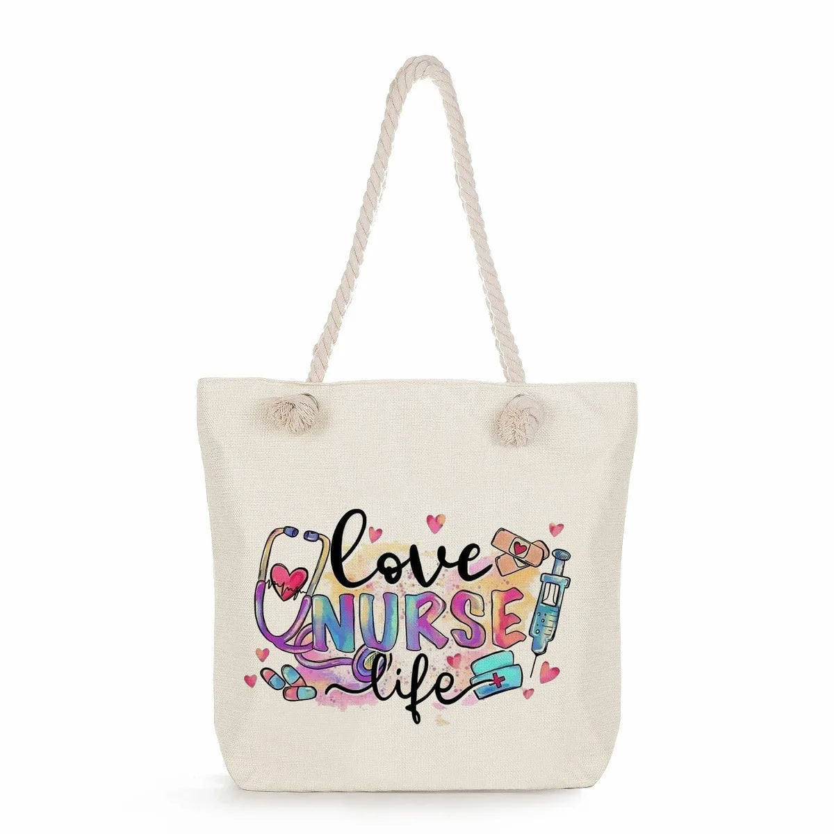 Printed Nurse Canvas Tote Bag
