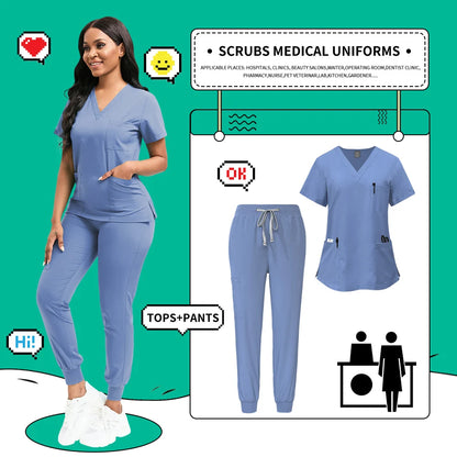 Quick-Dry Medical Scrubs Set Professional