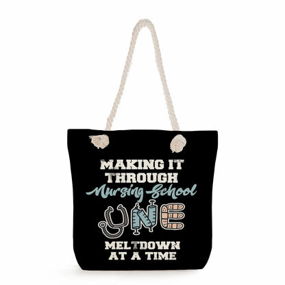 Printed Nurse Canvas Tote Bag