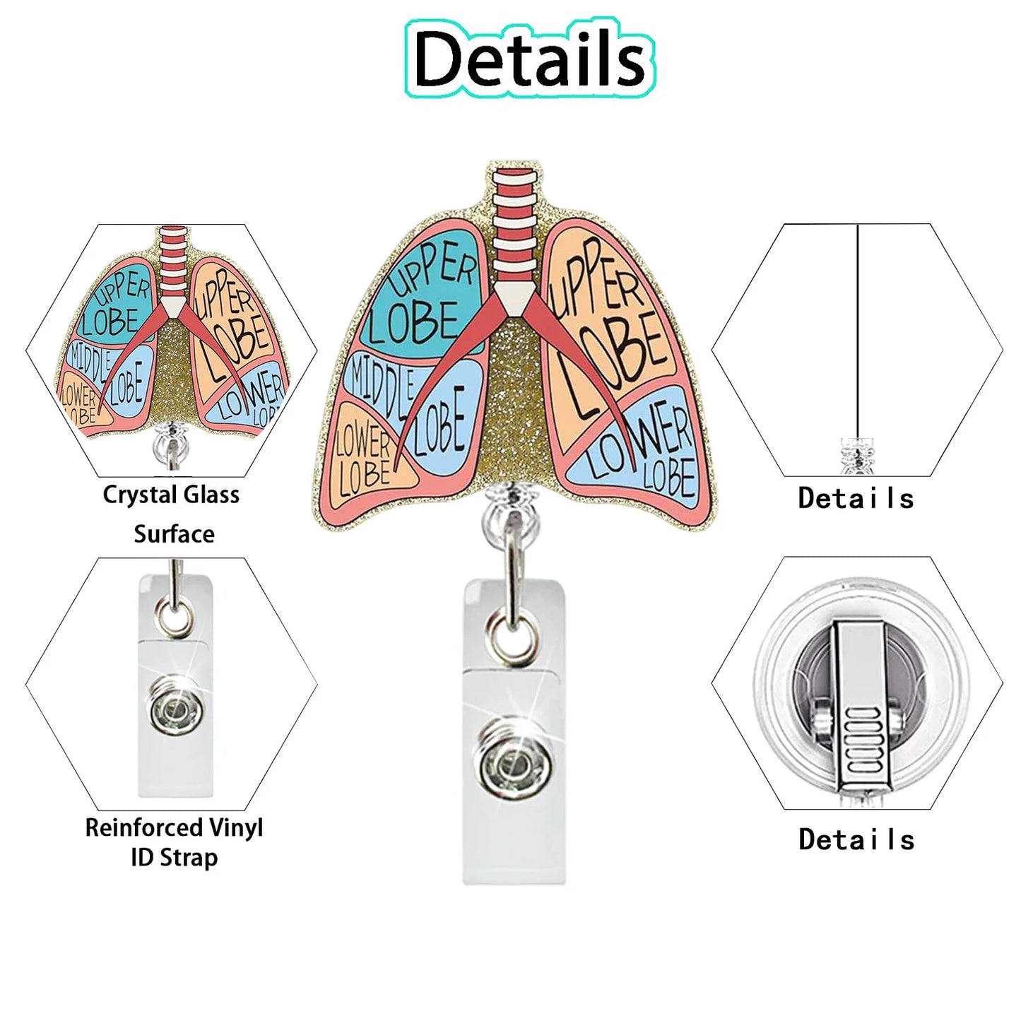 Glitter Medical Badge Reel Holder