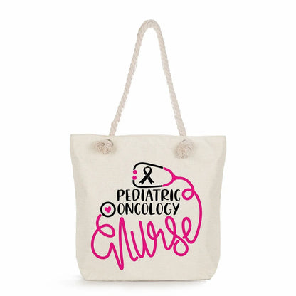 Printed Nurse Canvas Tote Bag