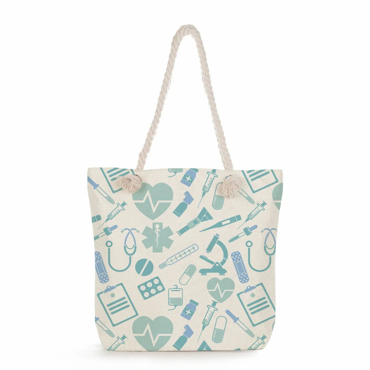 Printed Nurse Canvas Tote Bag