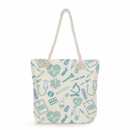 Printed Nurse Canvas Tote Bag