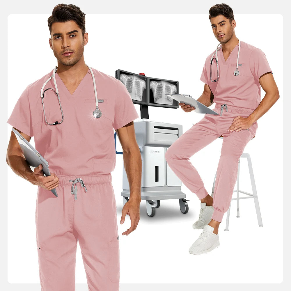Unisex Medical Scrubs Set V-Neck Jogger