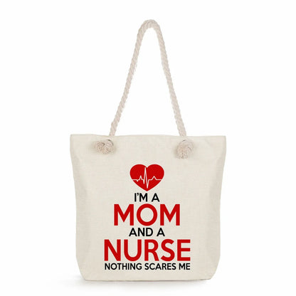 Printed Nurse Canvas Tote Bag