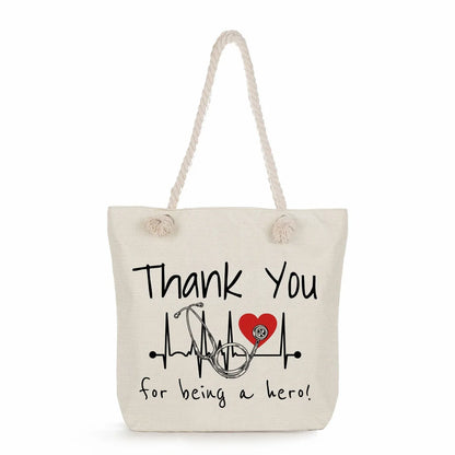 Printed Nurse Canvas Tote Bag