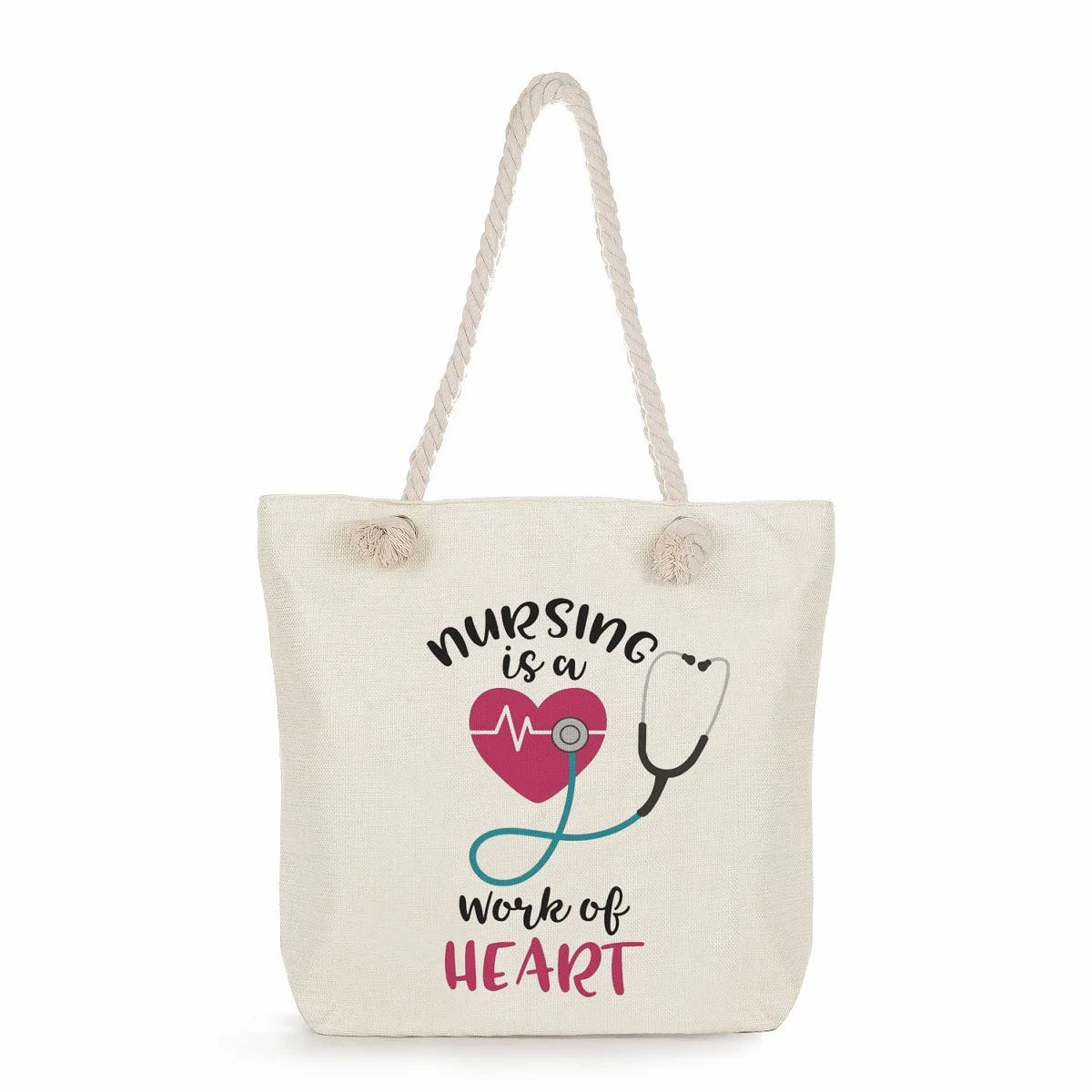 Printed Nurse Canvas Tote Bag