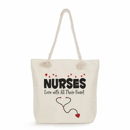 Printed Nurse Canvas Tote Bag