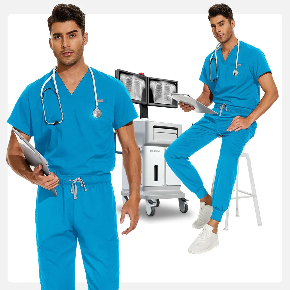 Unisex Medical Scrubs Set V-Neck Jogger