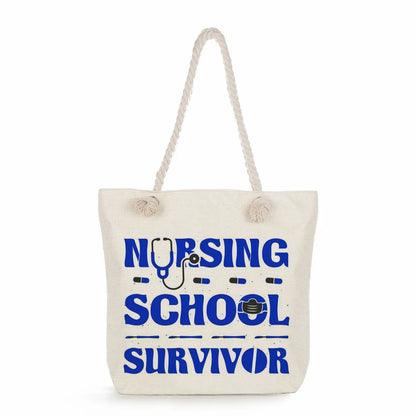 Printed Nurse Canvas Tote Bag