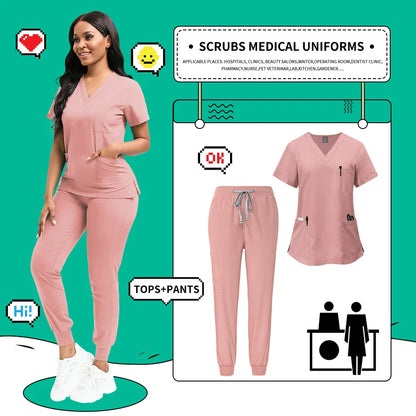 Quick-Dry Medical Scrubs Set Professional