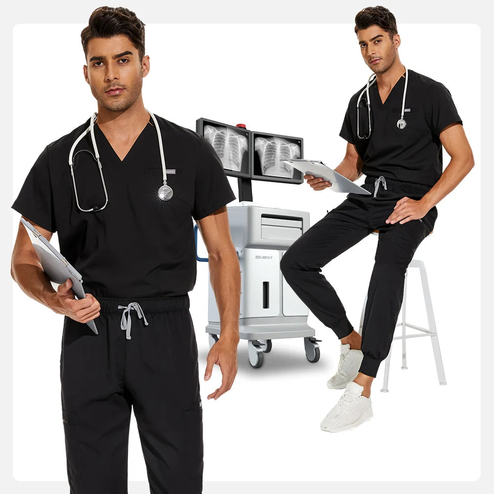 Unisex Medical Scrubs Set V-Neck Jogger