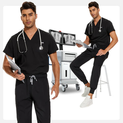Unisex Medical Scrubs Set V-Neck Jogger