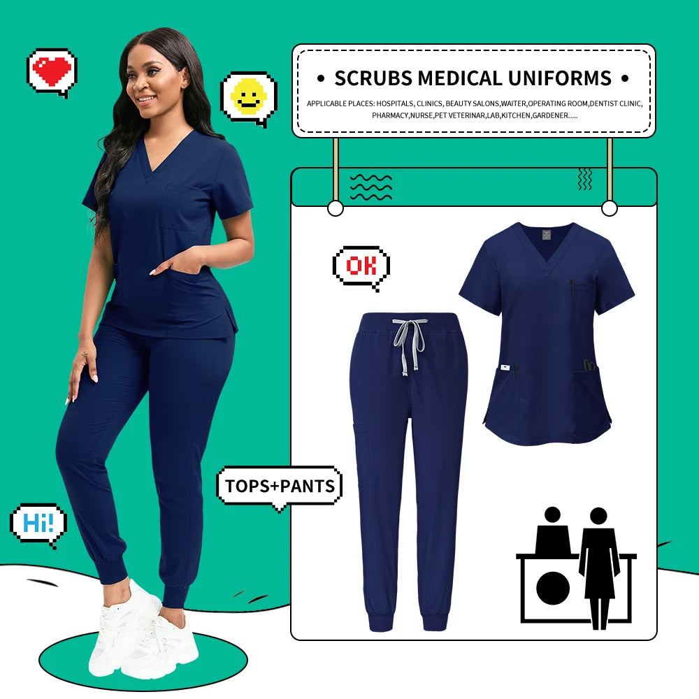 Quick-Dry Medical Scrubs Set Professional