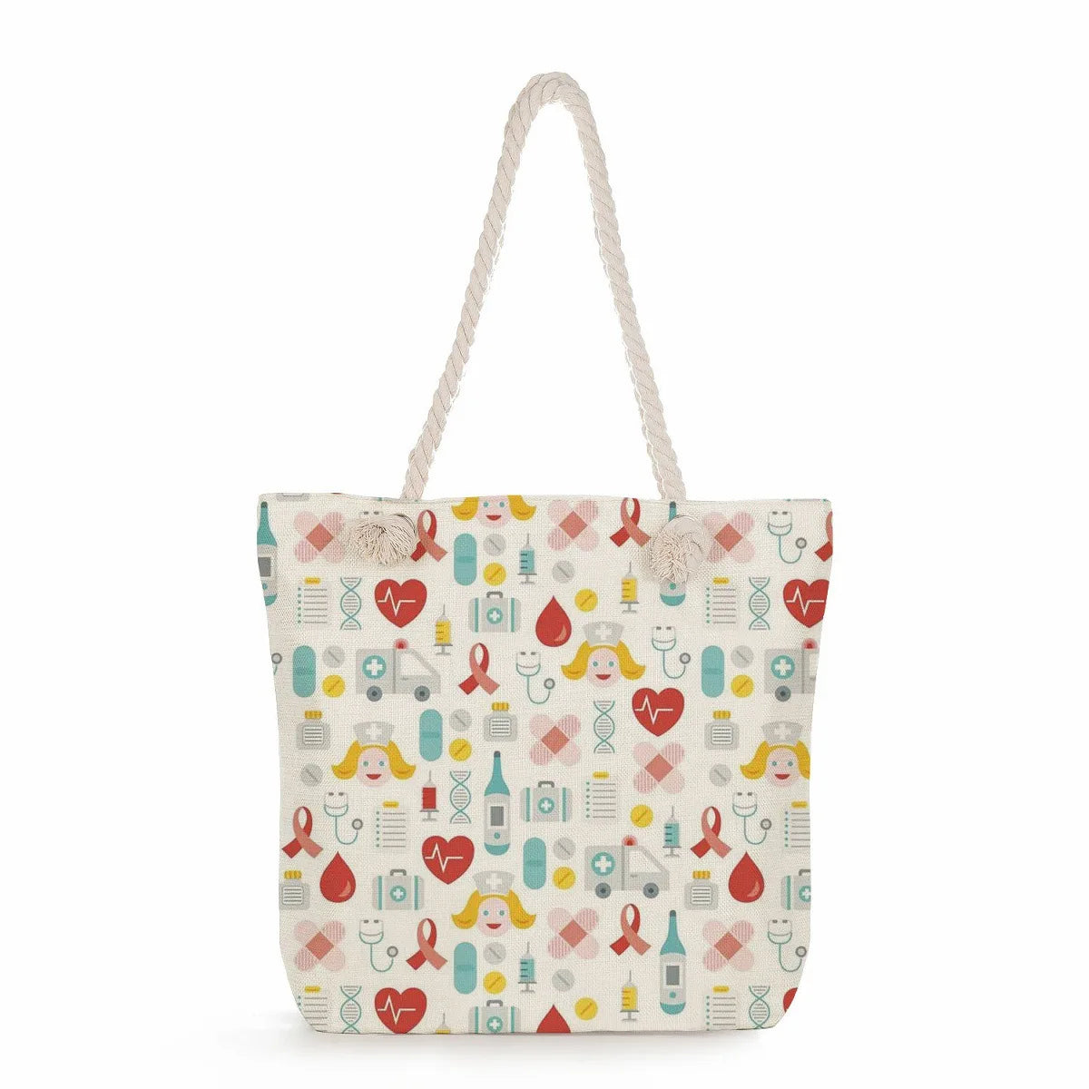Printed Nurse Canvas Tote Bag