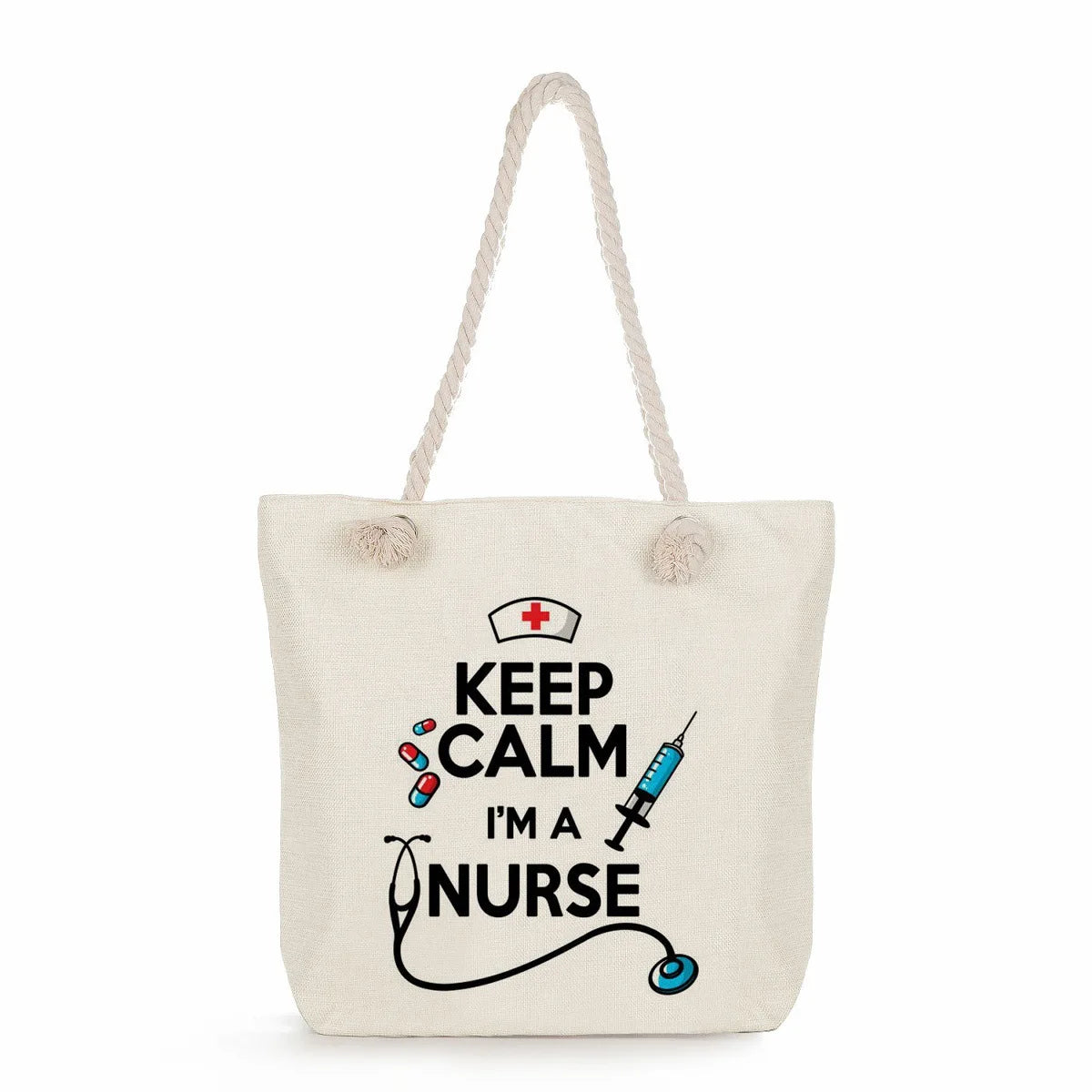 Printed Nurse Canvas Tote Bag