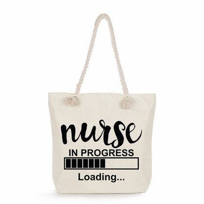 Printed Nurse Canvas Tote Bag