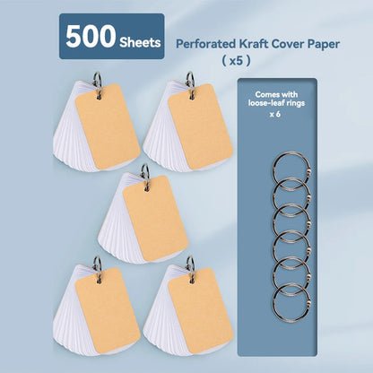 Kraft Paper Flashcard Notebook