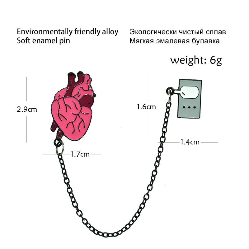 Medical Organ Enamel Brooch Set