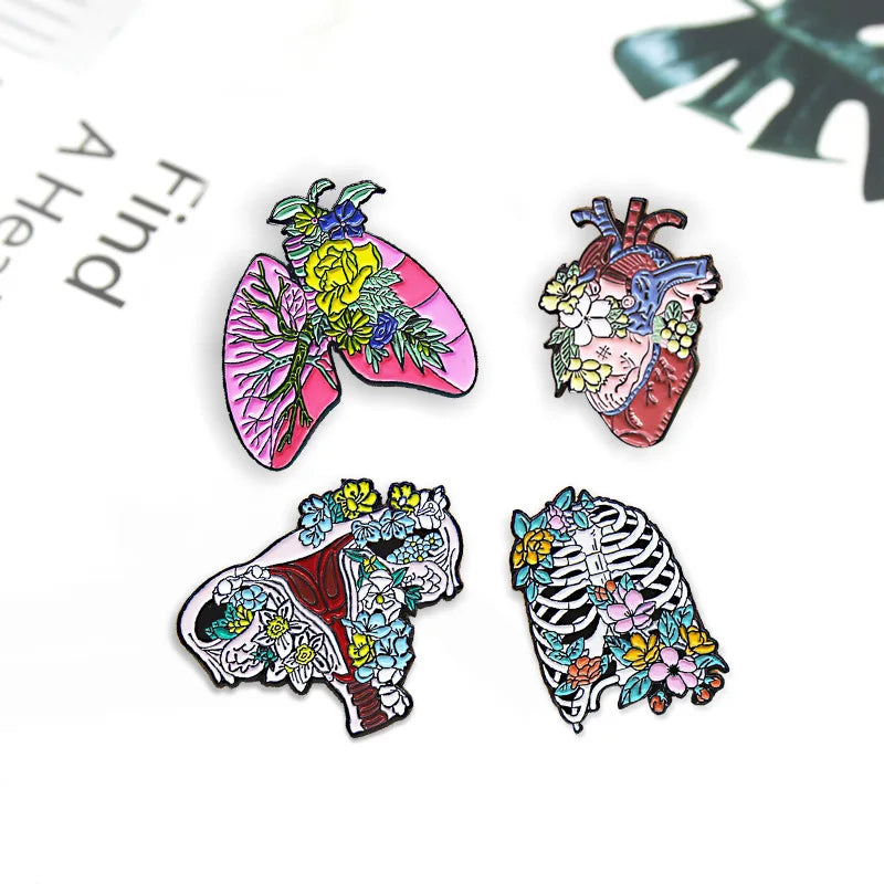 Medical Organ Enamel Brooch Set