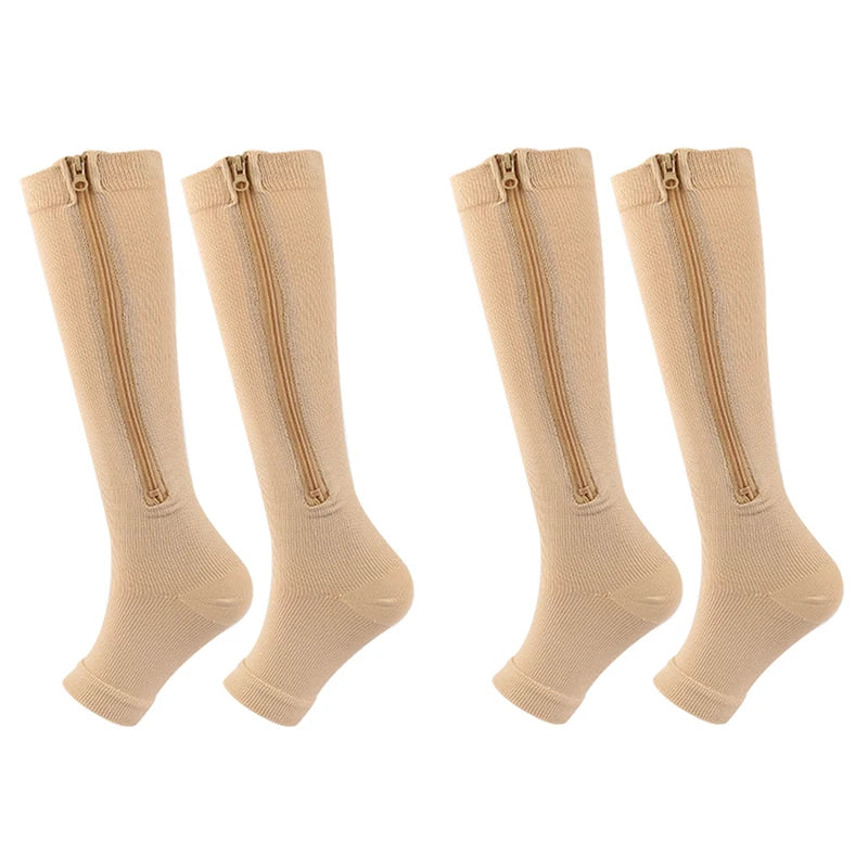 Zipper Compression Support Socks