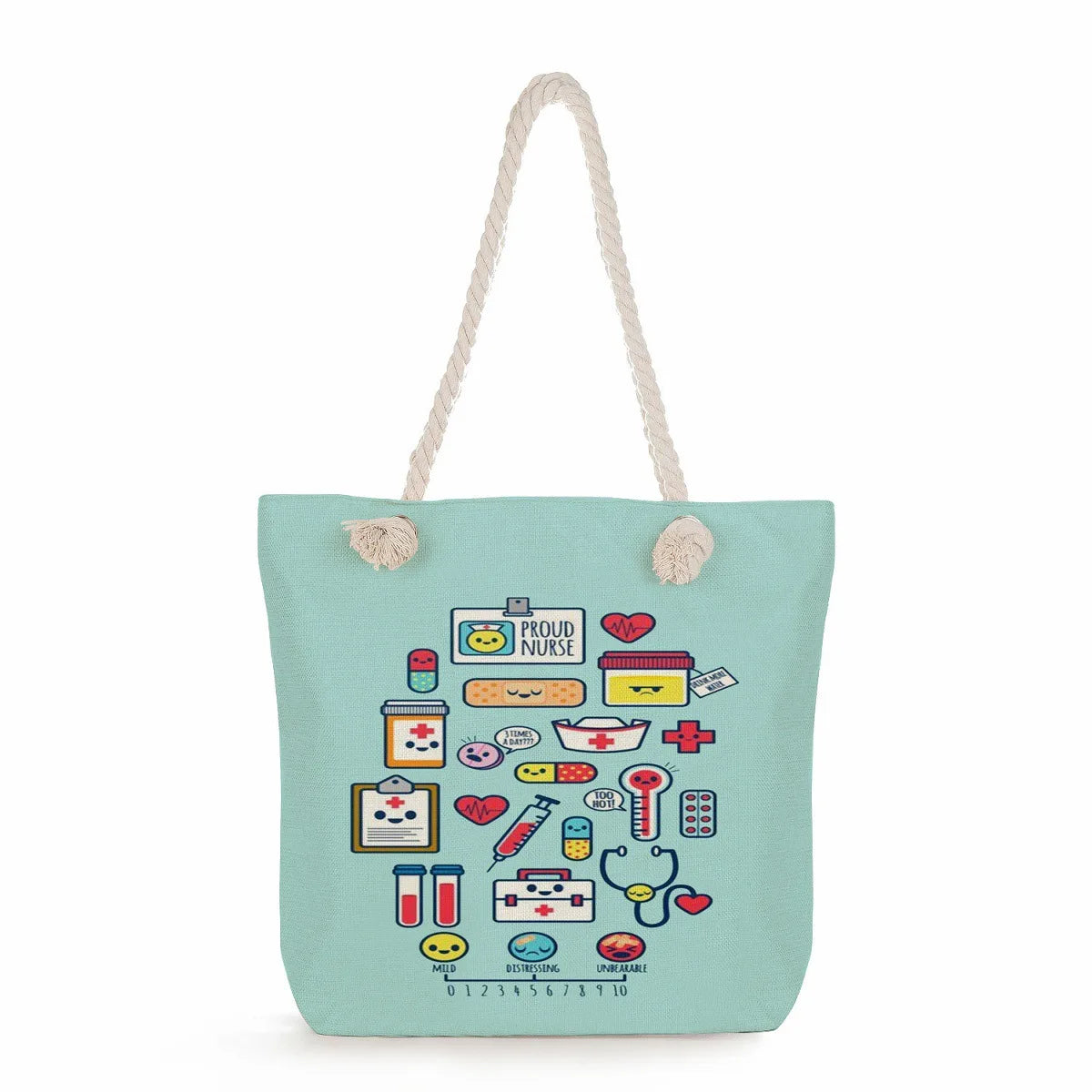 Printed Nurse Canvas Tote Bag