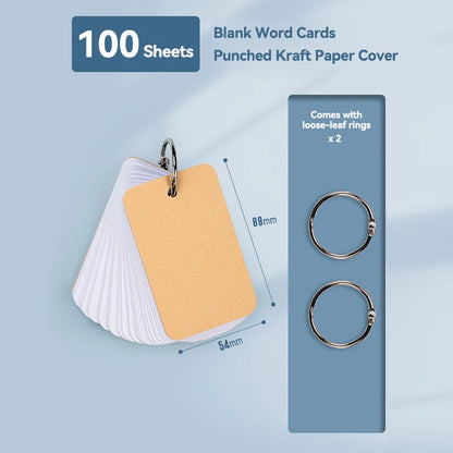 Kraft Paper Flashcard Notebook