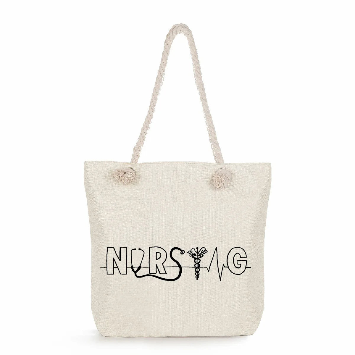 Printed Nurse Canvas Tote Bag