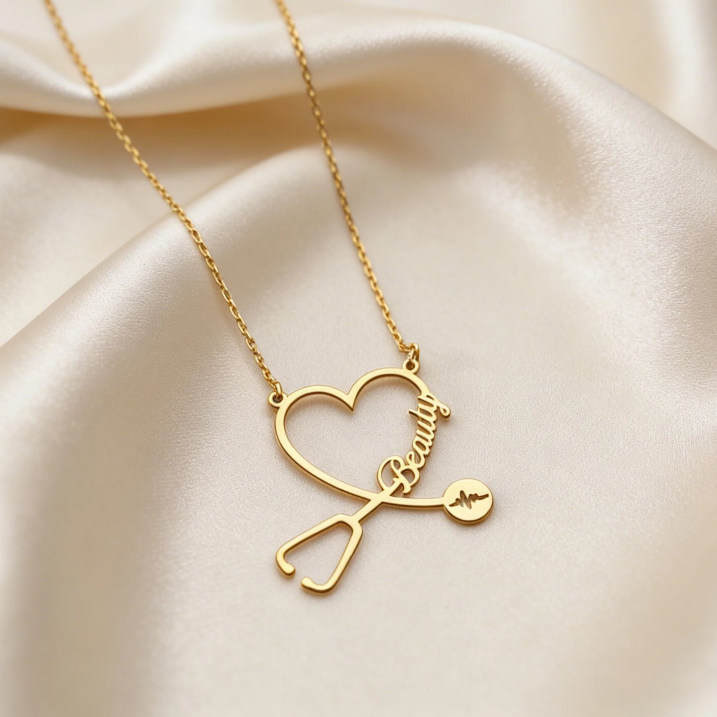 Custom Stethoscope Name Necklace