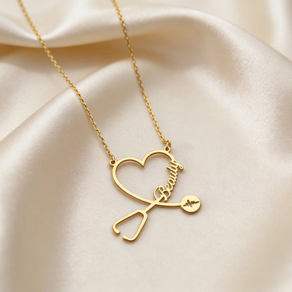 Custom Stethoscope Name Necklace