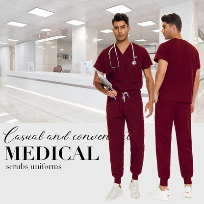 Unisex Medical Scrubs Set V-Neck Jogger