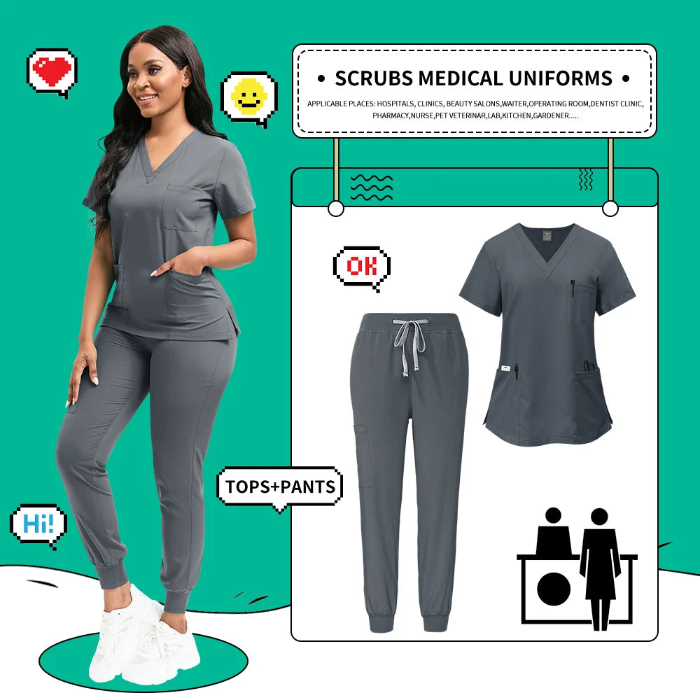Quick-Dry Medical Scrubs Set Professional
