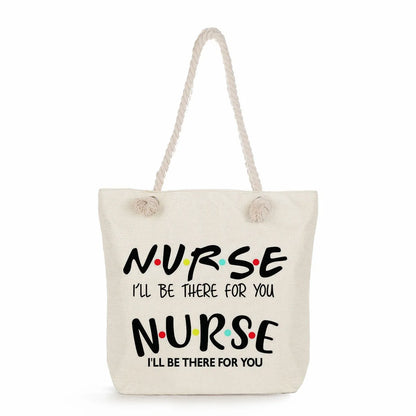 Printed Nurse Canvas Tote Bag
