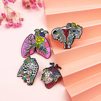 Medical Organ Enamel Brooch Set
